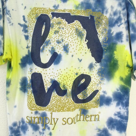 Simply Southern Self Tye Dyed Tee Large Women's - Picture 1 of 4